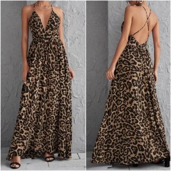 LEOPARD PRINT MAXI DRESS - Picture 2 of 2